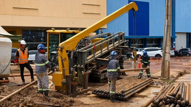execução de obra de saneamento